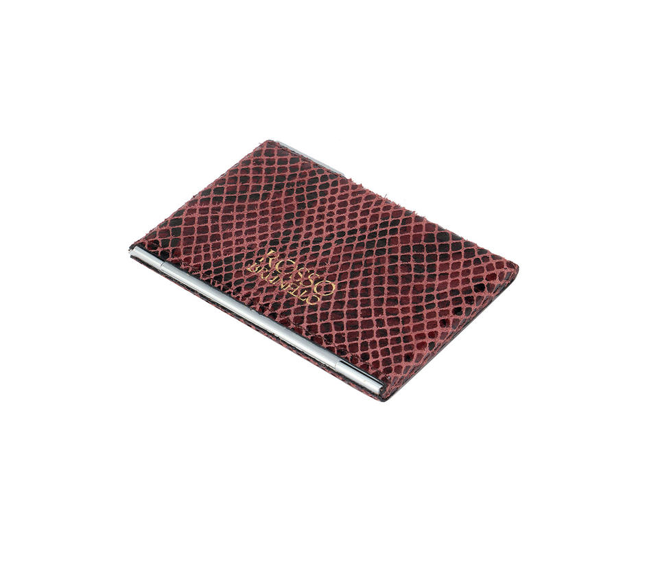 Berry Snake Textured Business Card Case